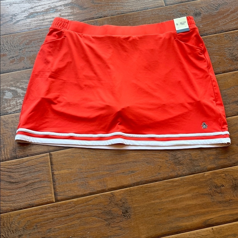 NWT Orange Athletic Penguin Skort with White Trim